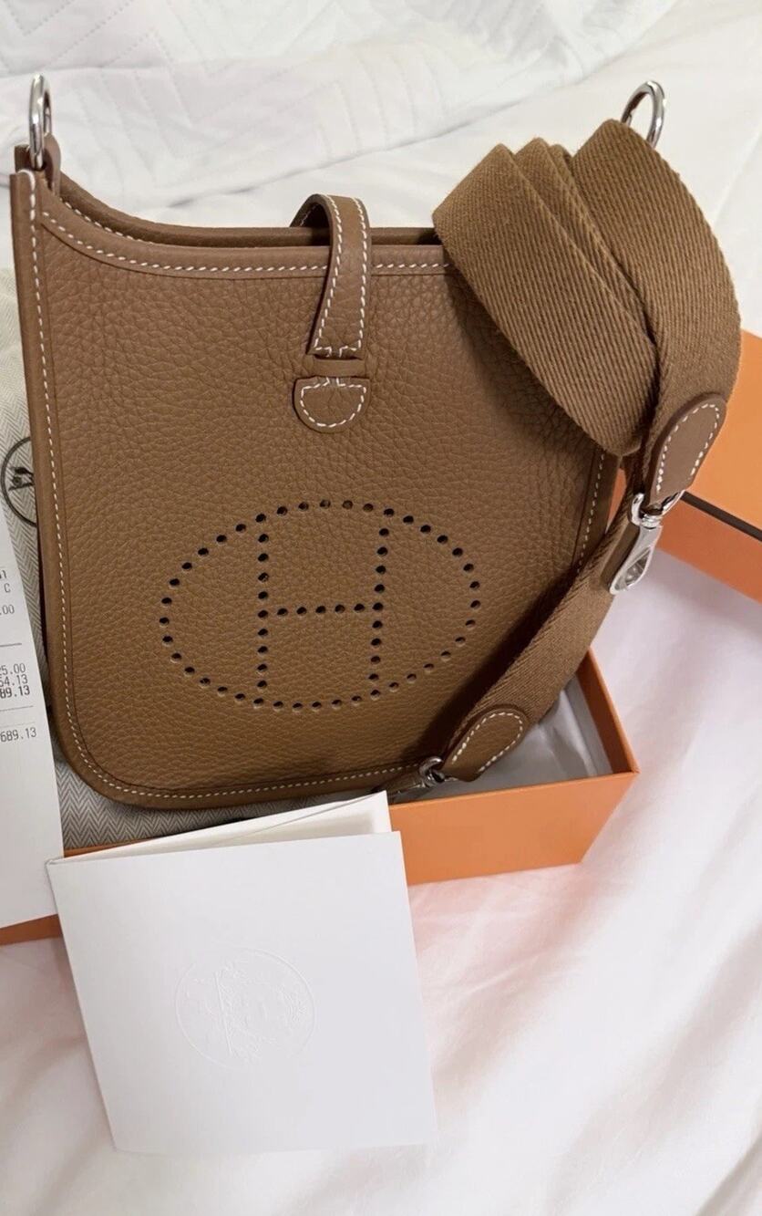 BNIB HERMES Evelyne Mini TPM 16 GOLD Clemence GHW FULL SET Gift Rdy Rcpt 6/26